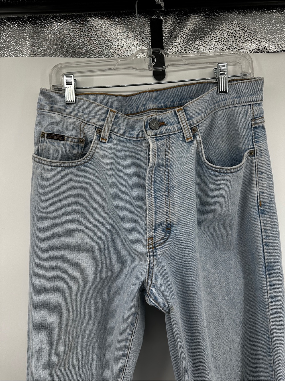 Calvin Klein VTG Y2K Heritage Streetwear Light Wash Straight-Leg Jeans Sz32 - Picture 3 of 16